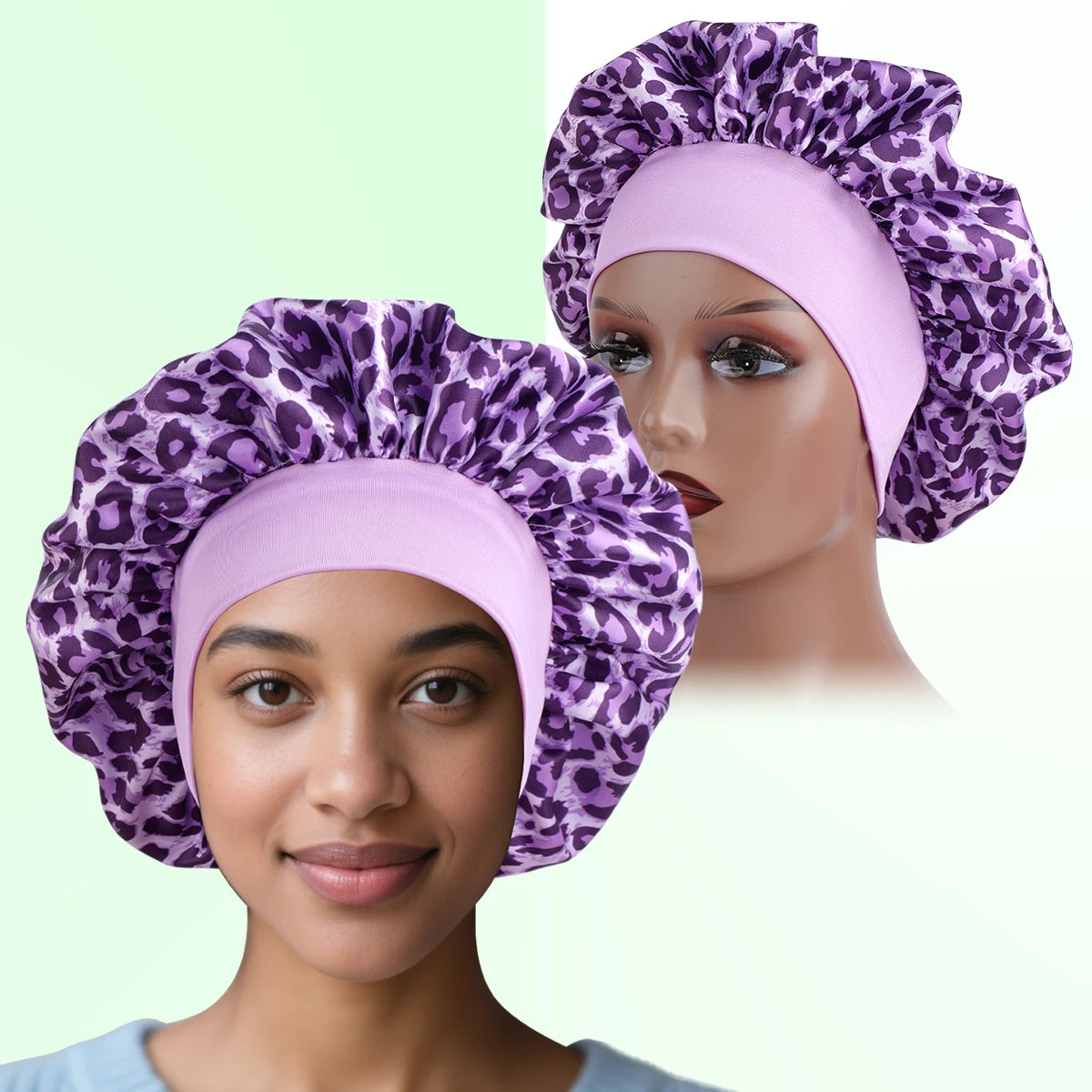 bonnet en satin pour cheveux afro