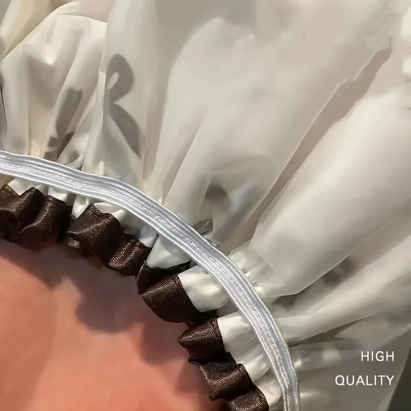 bonnet en satin rose