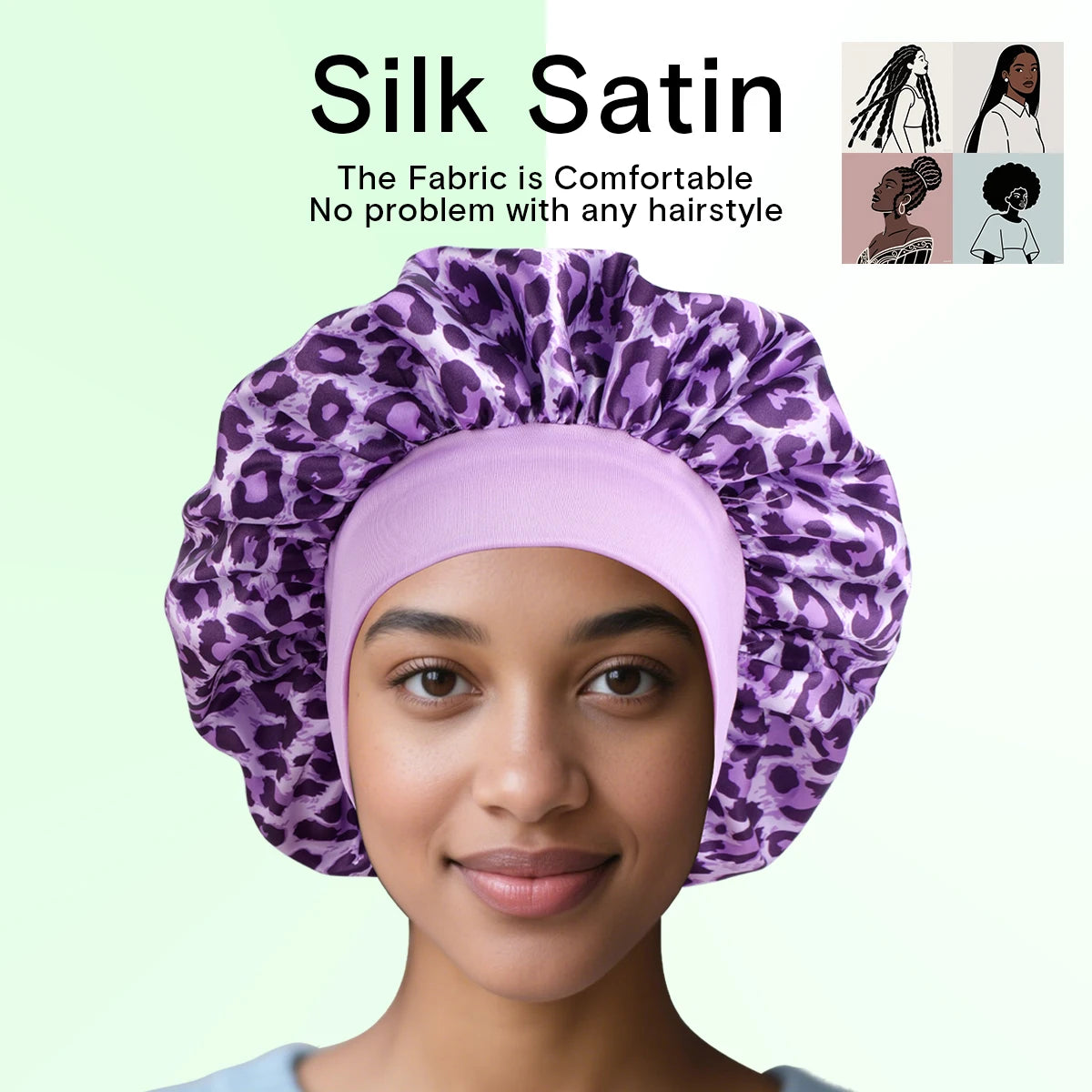 bonnet en satin pour cheveux afro