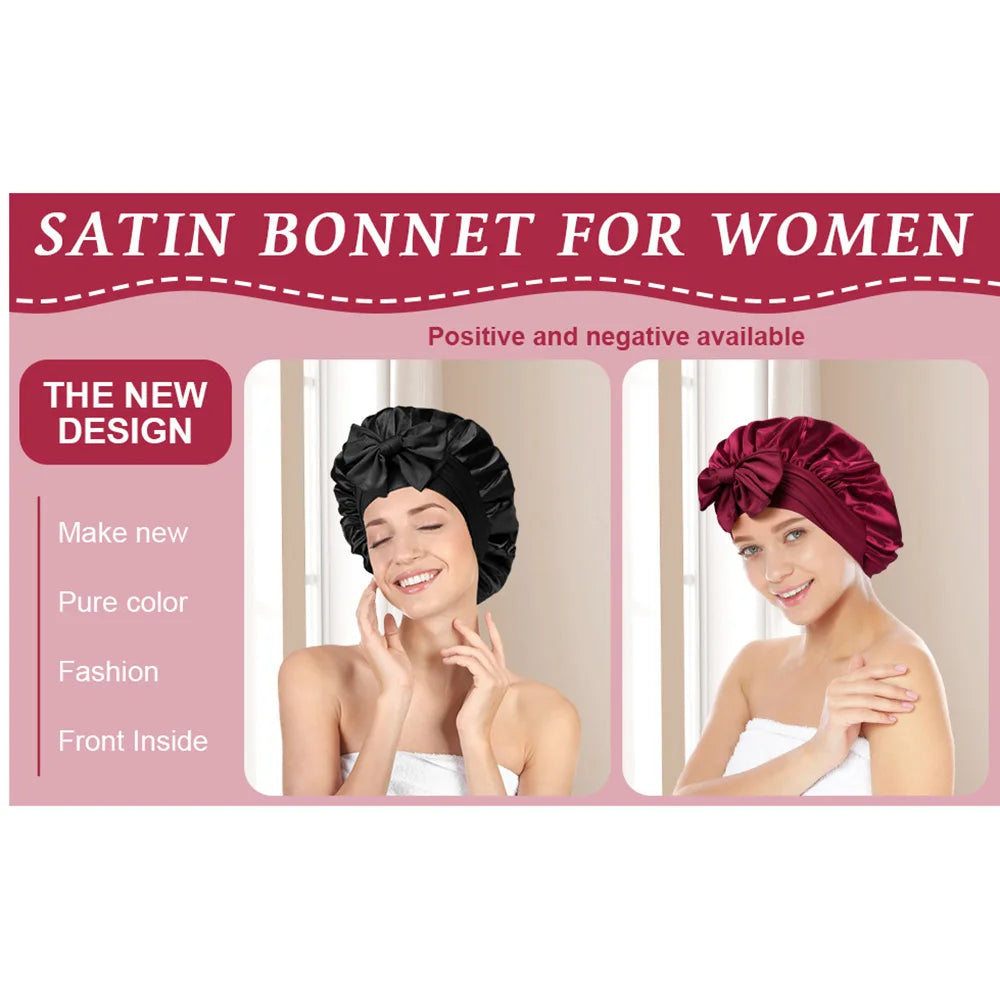 bonnet en satin avec noeud