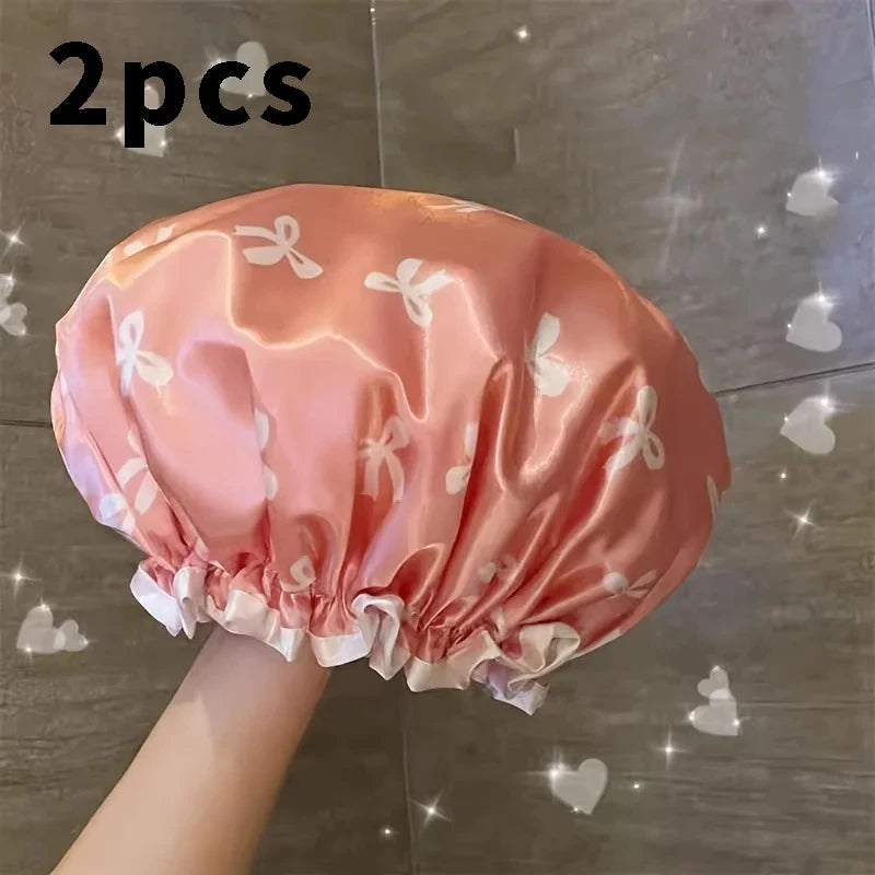 bonnet en satin rose