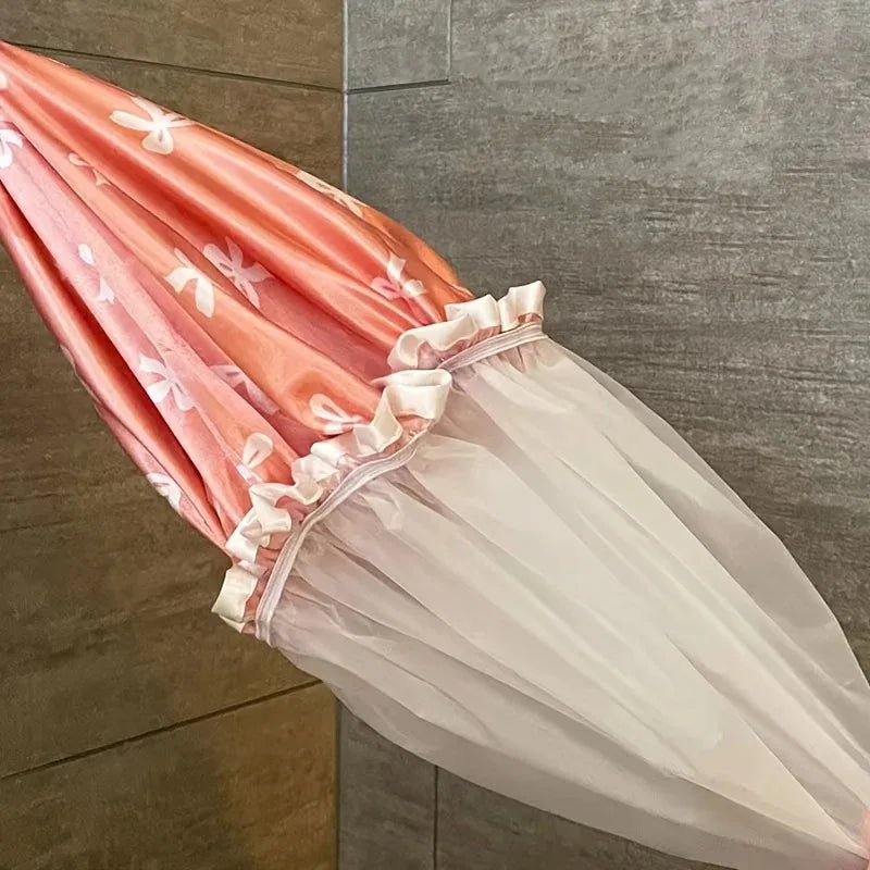 bonnet en satin rose