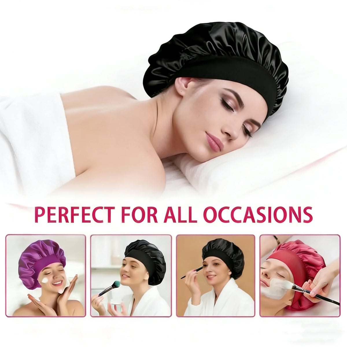 bonnet de douche satin