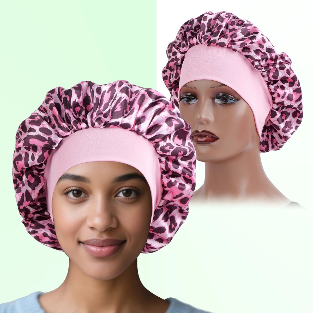 bonnet en satin pour cheveux afro