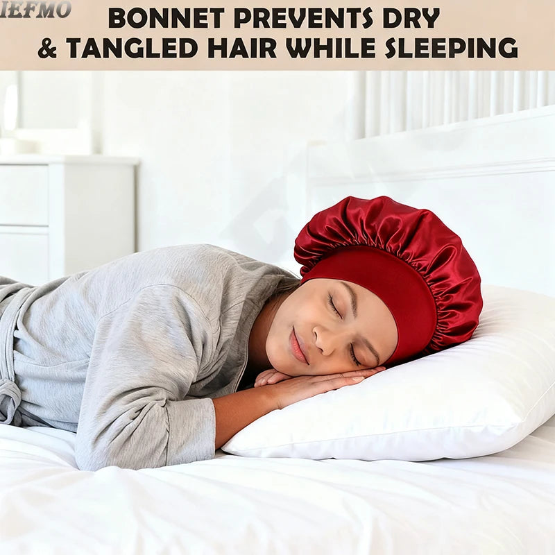 bonnet en satin cheveux lisse
